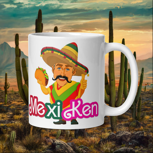 MexiKen Ken Barbie Movie Ryan Gosling Mexican White glossy mug Default Title Mugs Barbie Celebrities Ken Mexico Movies Ryan Gosling Next Cult Brand