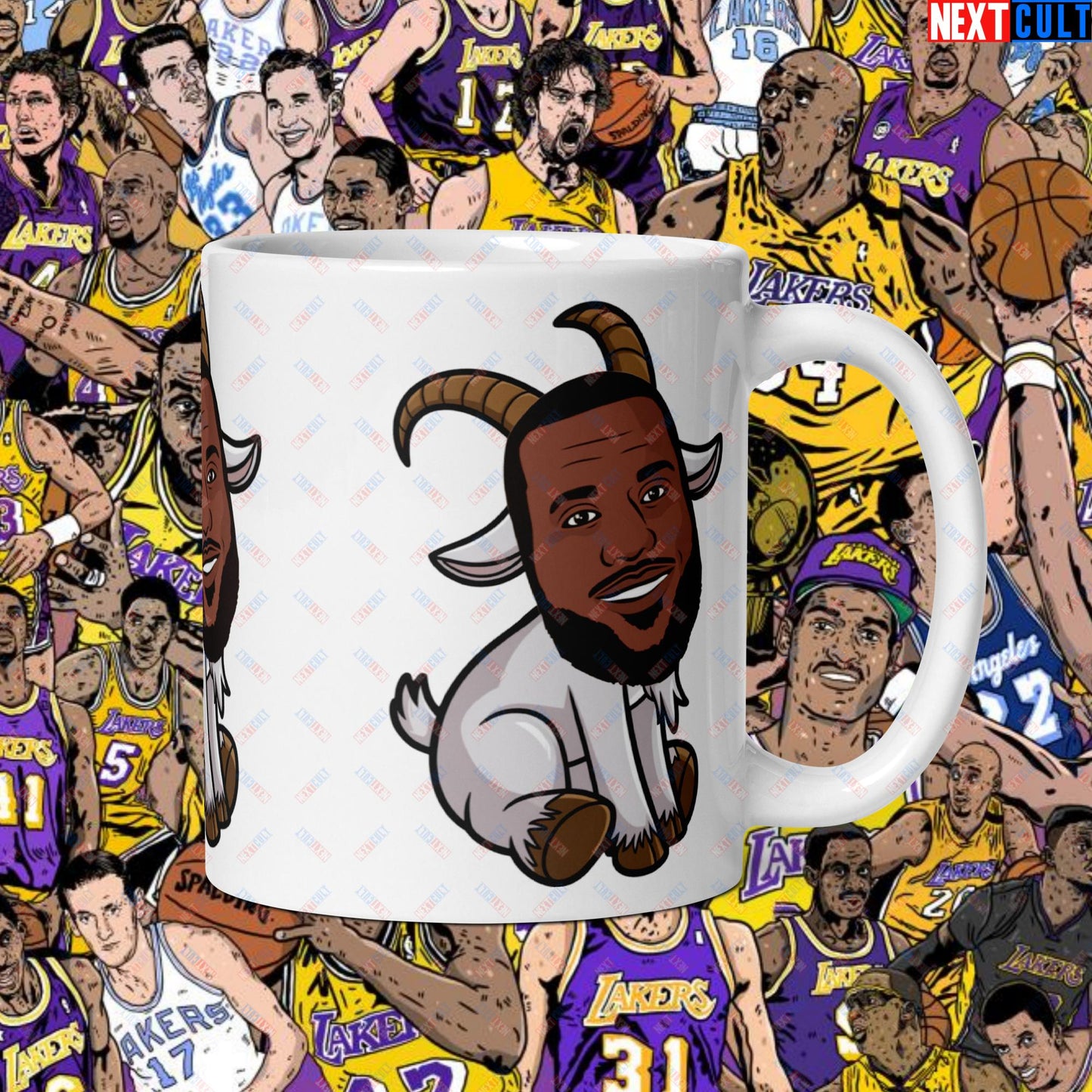 LeBron James G.O.A.T. Mug - Greatest of All Time Basketball Coffee Cup - Settle the Debate NBA Meme Mug for Fans - Perfect Gift for Basketball Lovers White glossy mug Default Title Mugs Basketball Cleveland Cavaliers G.O.A.T. LeBron James Los Angeles Lakers Miami Heat NBA Next Cult Brand
