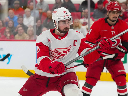 Dylan Larkin skating for the Detroit Red Wings