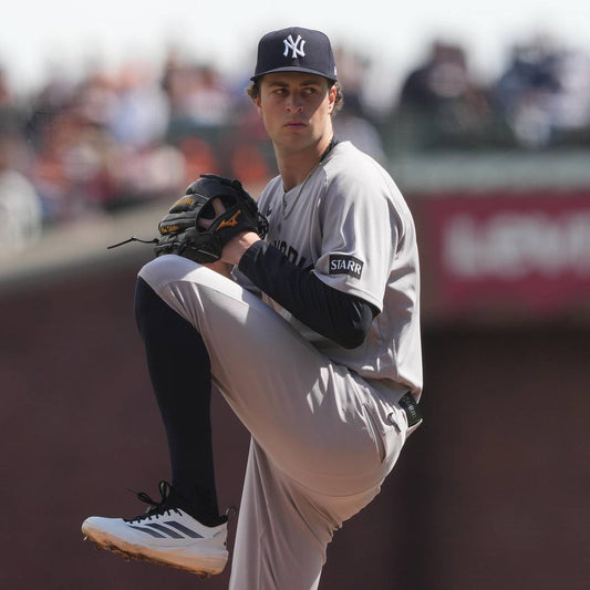 Cam Schlittler in 2026 Yankees road uniform; illustrative current-season photo