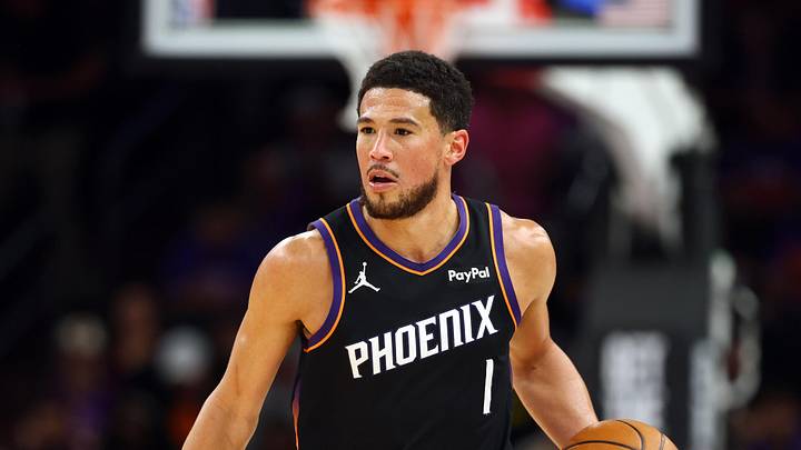 Devin Booker in Phoenix Suns uniform