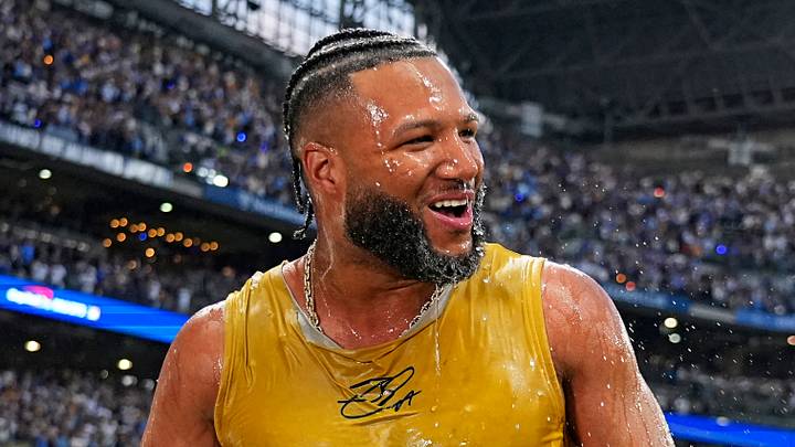 Jackson Chourio celebrates Milwaukee's 2026 NLDS Game 2 walk-off