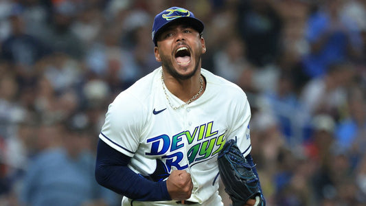 Freddy Peralta pitching for Tampa Bay during the 2026 ALCS