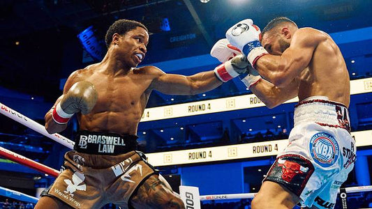 Floyd Schofield and Lucas Bahdi exchange punches in their October 2026 WBA lightweight title fight