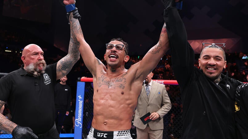 Carlos Prates celebrates his UFC Perth victory in May 2026