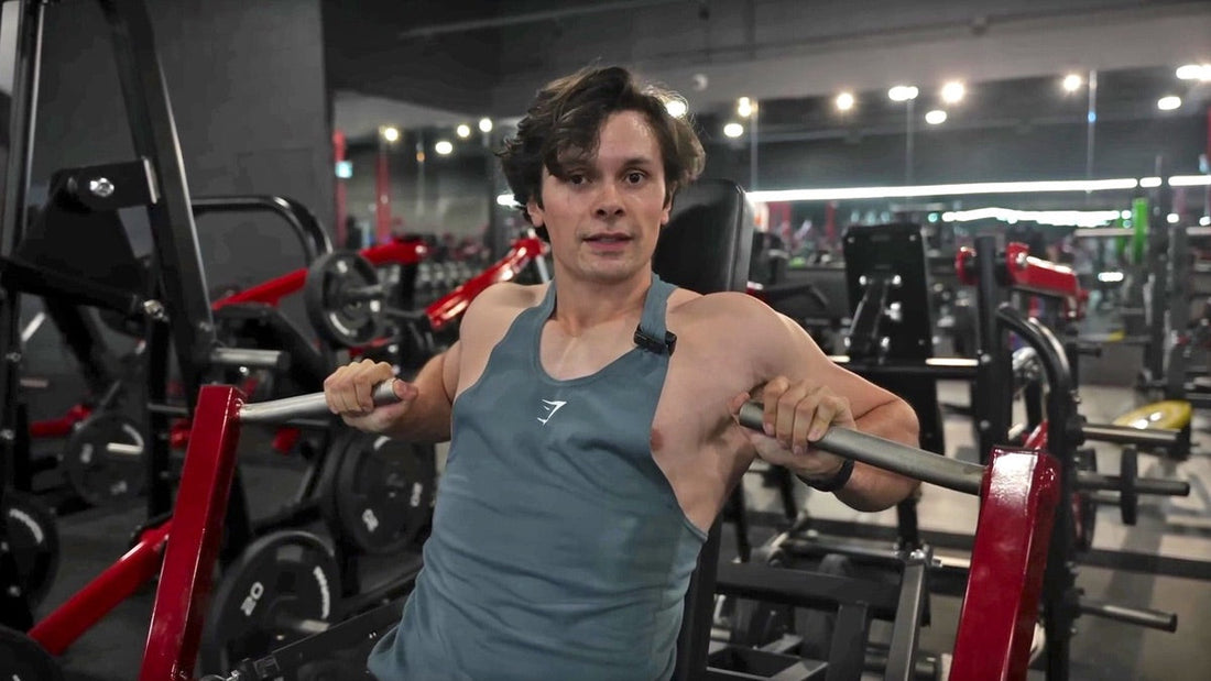 Will Tennyson training in a gym, showing a muscular athletic physique