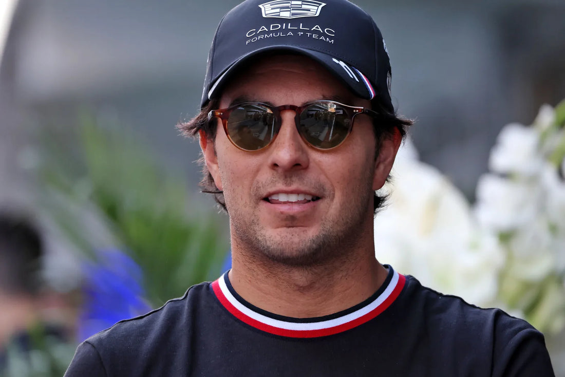 Sergio Perez wearing a Cadillac team cap at the 2026 United States Grand Prix