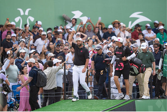 Jon Rahm celebrating at LIV Golf Mexico City in 2026