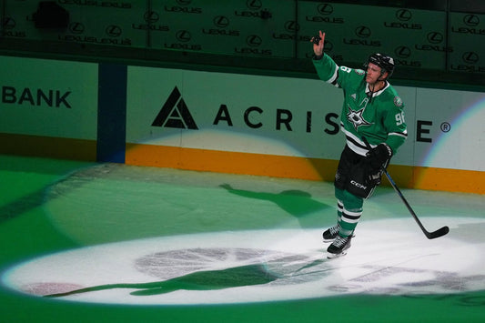 Mikko Rantanen takes a curtain call after his hat trick against Boston on October 20, 2026