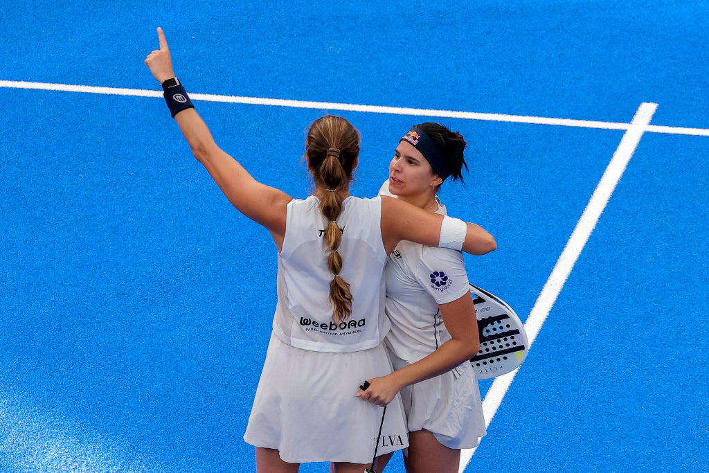 Gemma Triay and Delfi Brea on court at the 2026 Italy Major