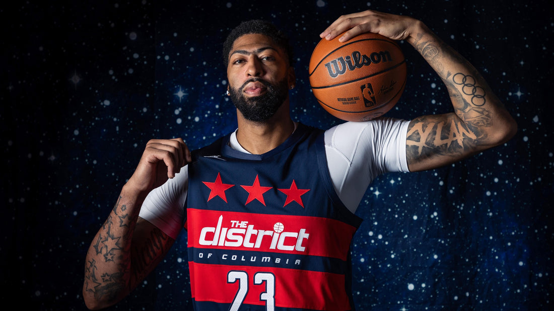 Anthony Davis in a Washington Wizards uniform at 2026 media day