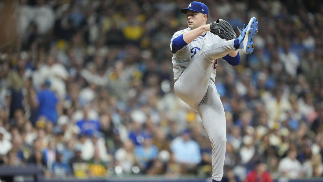 Tarik Skubal pitching for the Los Angeles Dodgers in the 2026 postseason