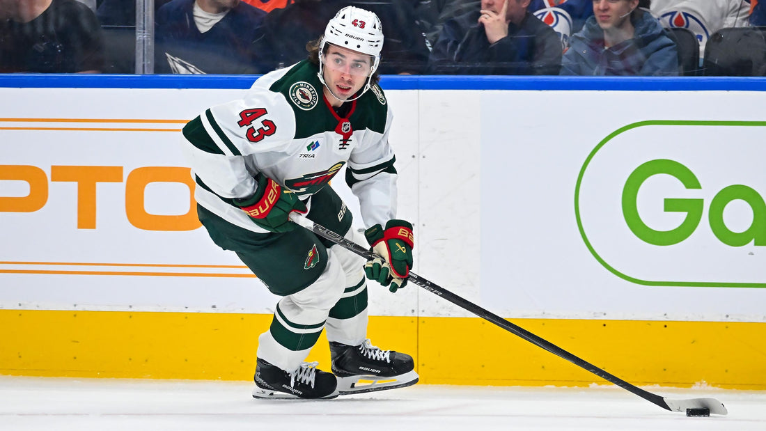 Quinn Hughes skating in a Minnesota Wild jersey during an October 2026 game