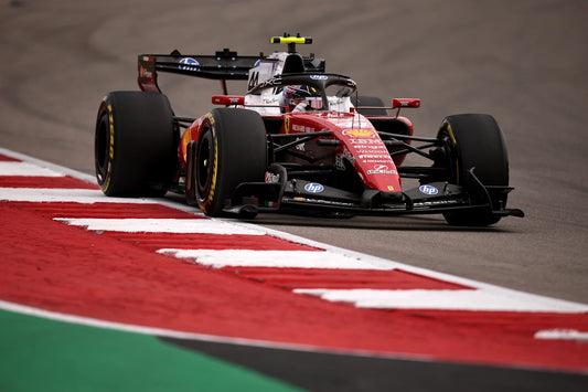 Lewis Hamilton racing the Ferrari SF-26 at Austin in the 2026 United States Grand Prix