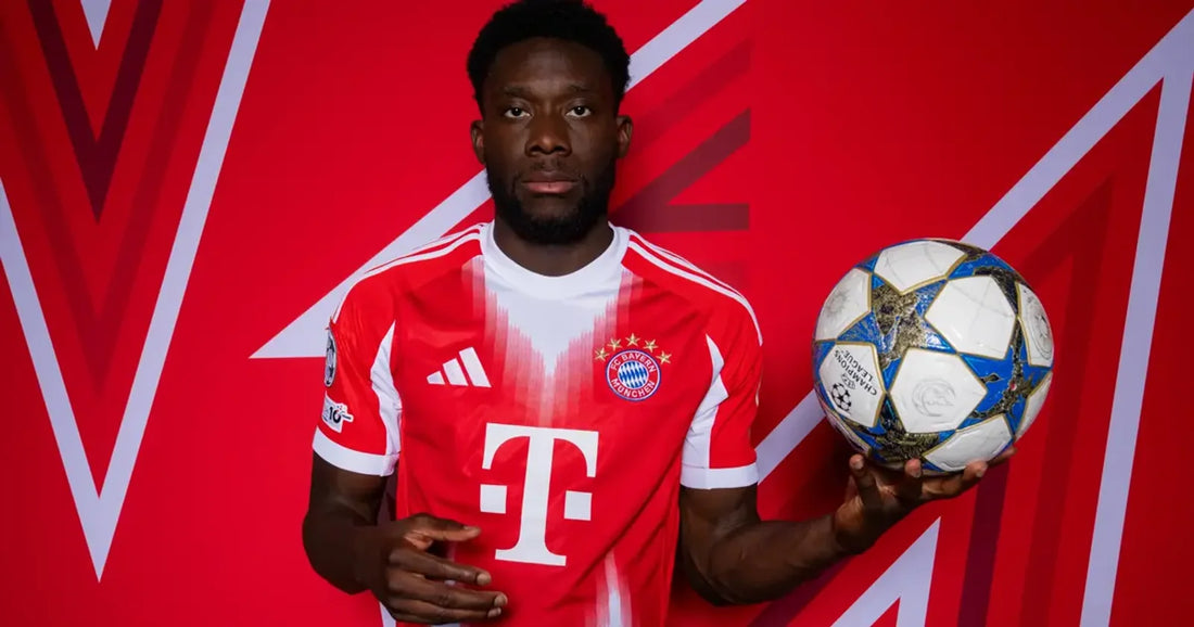 Alphonso Davies in Bayern Munich's red-and-white kit