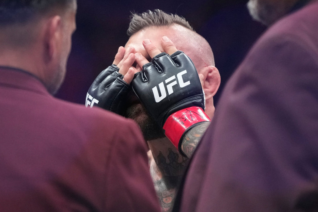 Conor McGregor reacts at UFC 329 in 2026