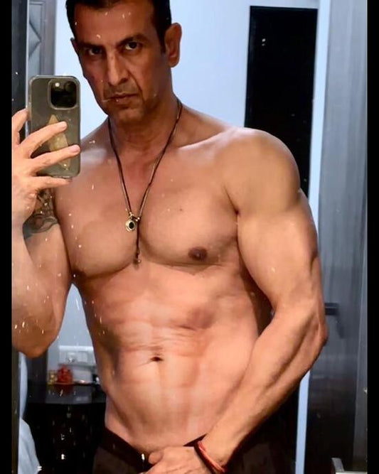 Ronit Roy showing a muscular, lean physique built through long-term strength training