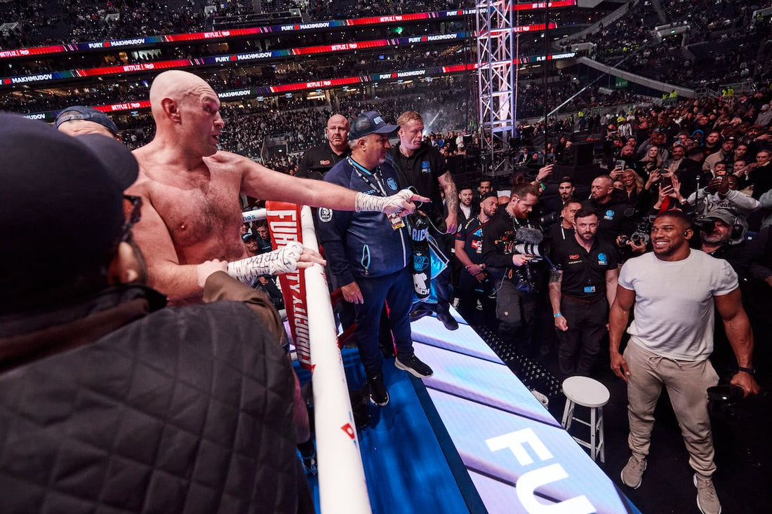 Tyson Fury and Anthony Joshua during the 2026 build-up to their heavyweight fight