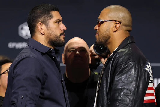 Ciryl Gane and Alex Pereira face off ahead of UFC Freedom 250