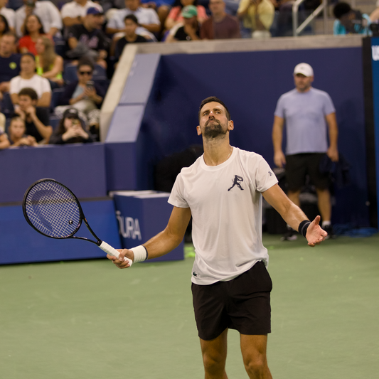 Novak Djokovic practicing at the 2026 US Open before his Basel return