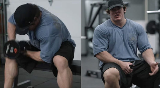Sam Sulek training hard in a commercial gym
