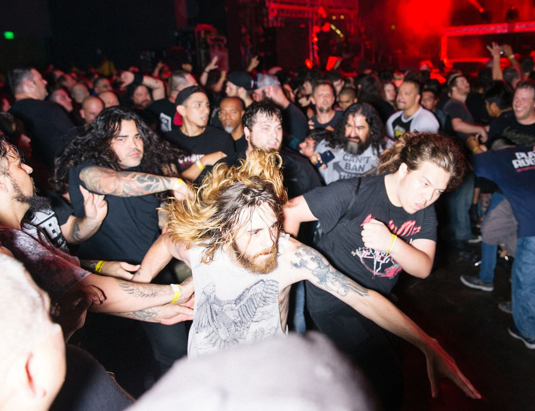 Heavy metal concert energy representing intense workout music