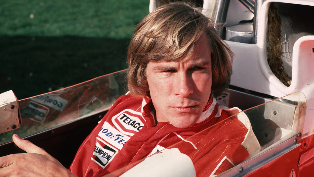 James Hunt pictured in a McLaren Formula 1 racing context from his 1976 championship era