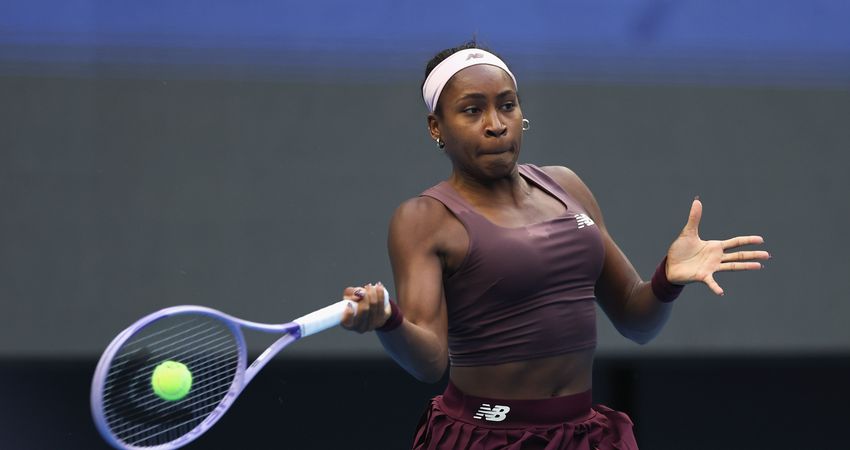 Coco Gauff competing at the 2026 China Open in Beijing
