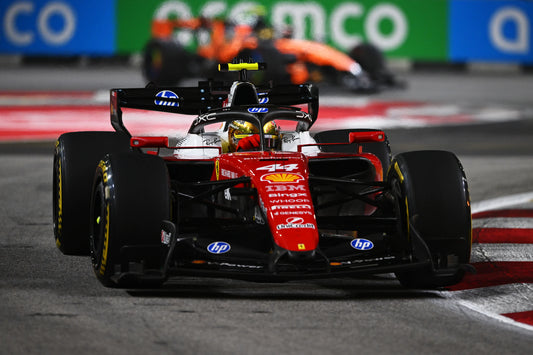 Lewis Hamilton in the number 44 Ferrari during the 2026 Singapore Grand Prix