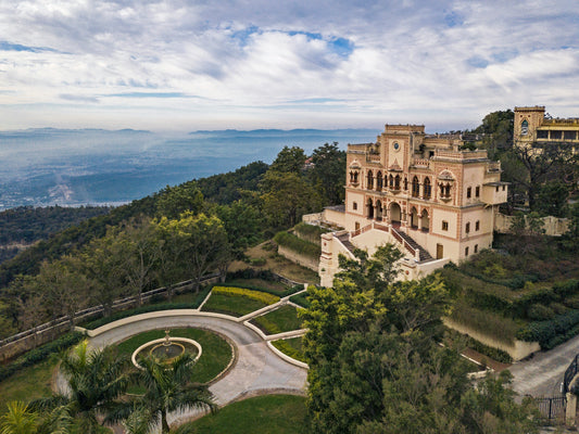 Ananda in the Himalayas palace estate overlooking forested hills