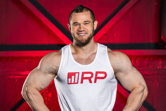 Mike Israetel and Jared Feather together in a strength-training gym