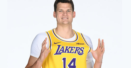 Walker Kessler in a Los Angeles Lakers jersey at 2026 media day