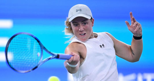 Sonay Kartal playing a forehand at the 2026 Wuhan Open
