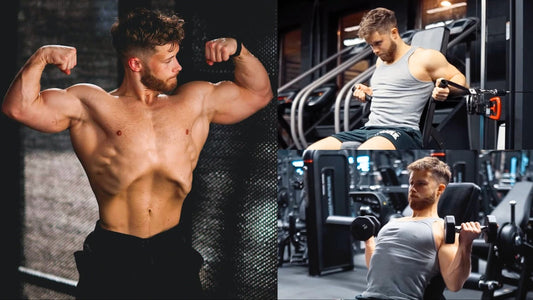 Jeff Nippard demonstrating several biceps curl variations in a gym training photo collage