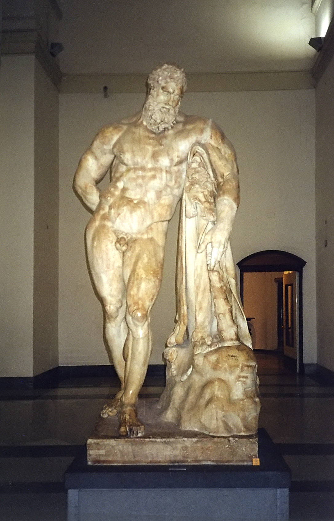 Farnese Hercules marble statue showing a muscular classical physique