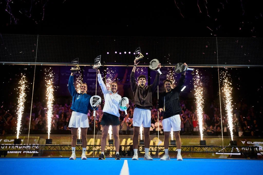 Arturo Coello, Agustín Tapia, Ari Sánchez and Andrea Ustero celebrating Rotterdam P2