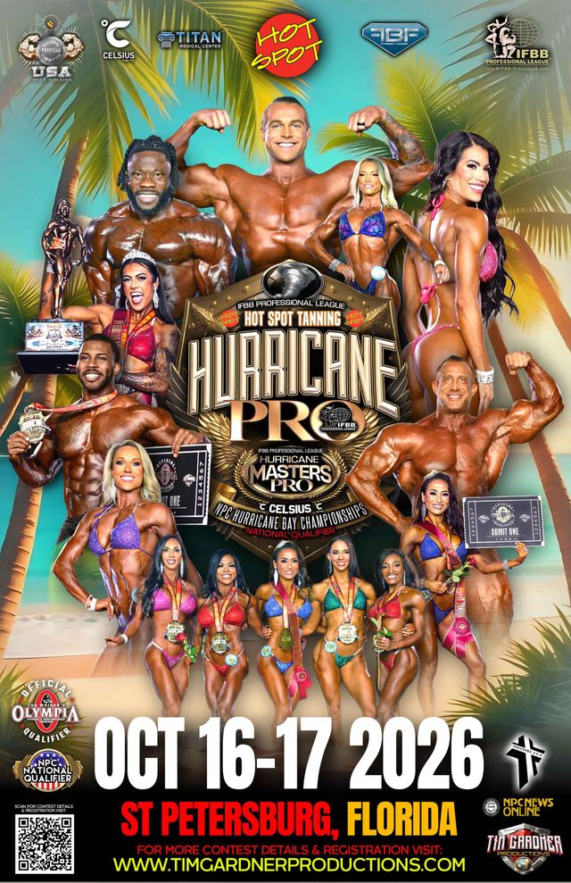 Official promotional poster for the October 16–17, 2026 Hurricane Pro in St. Petersburg, Florida