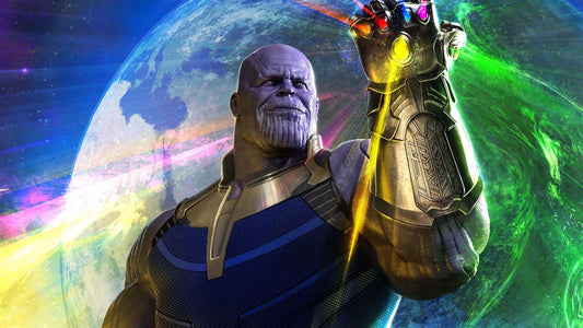 Thanos in gold armor representing the Mad Titan strength aesthetic behind Thanos gym shirts