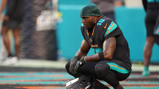 Tyreek Hill in a Miami Dolphins uniform before a September 2025 game
