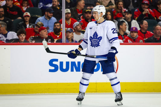 Troy Stecher skating for Toronto Maple Leafs in 2026; illustrative image, not from October 22 Rangers game