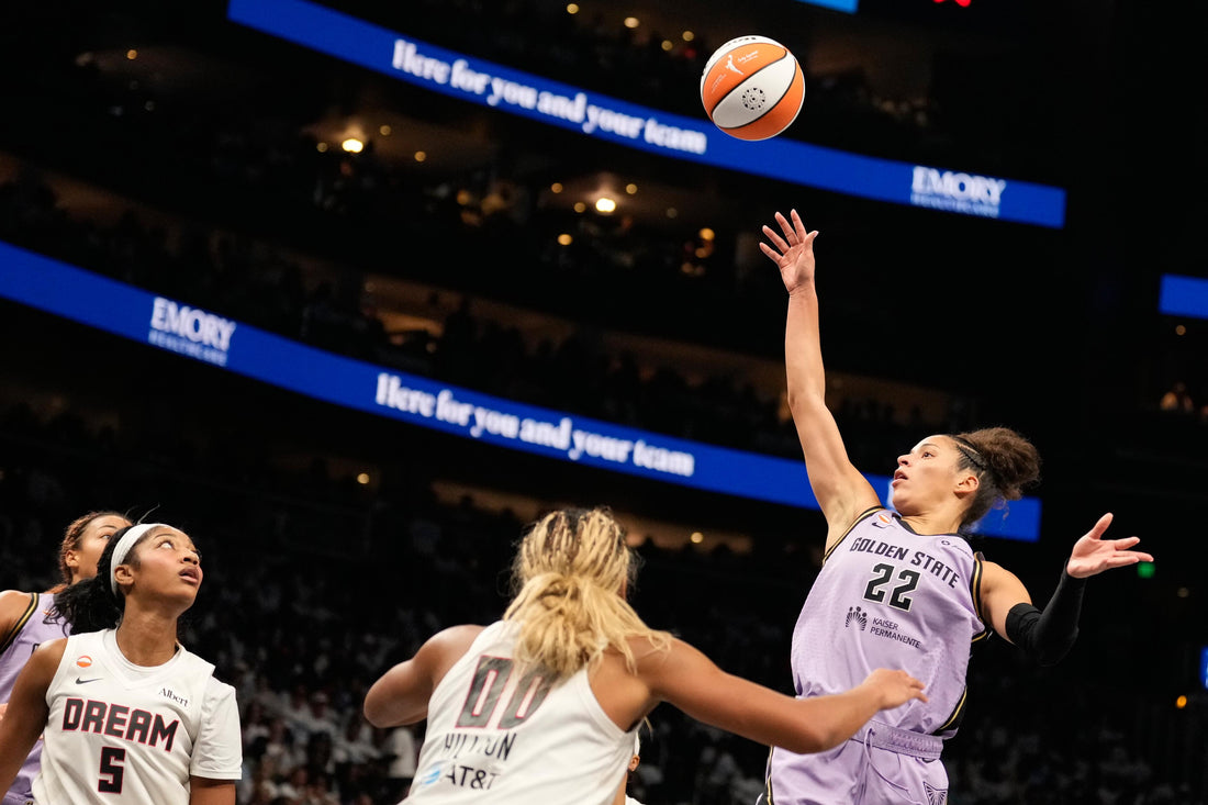 Veronica Burton shoots for the Golden State Valkyries during Game 4 of the 2026 WNBA Finals against Atlanta