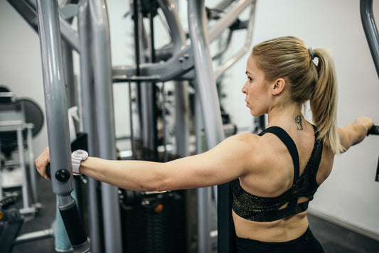 Athlete performing strength training in a functional fitness gym