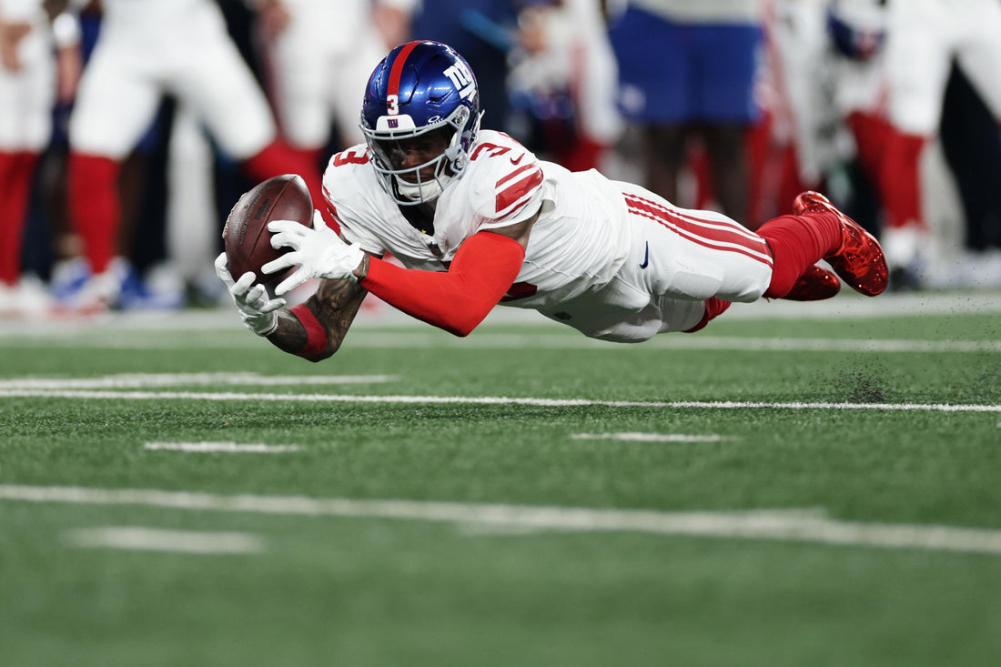 Odell Beckham Jr. making a diving catch for the Giants in the 2026 preseason