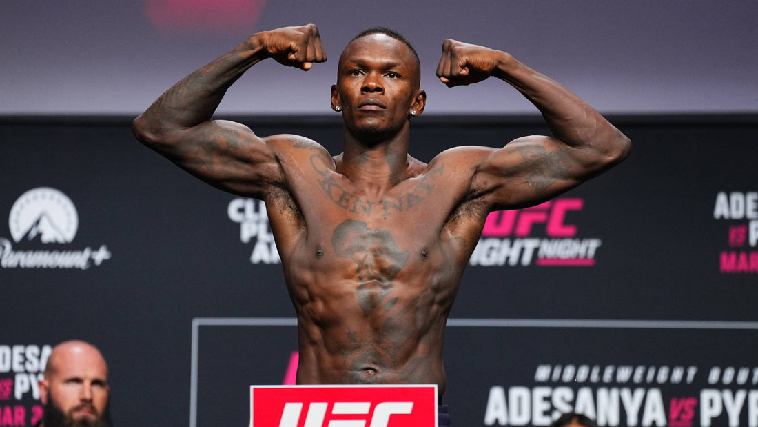 Israel Adesanya at the UFC Seattle 2026 ceremonial weigh-in