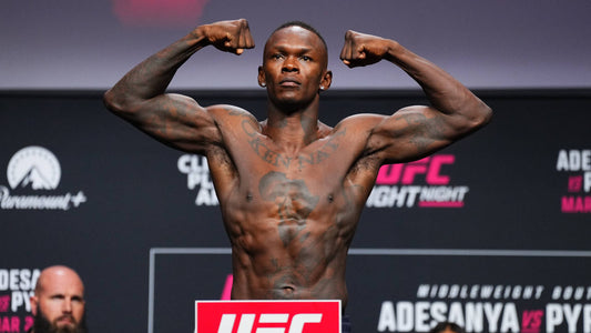 Israel Adesanya at the UFC Seattle 2026 ceremonial weigh-in