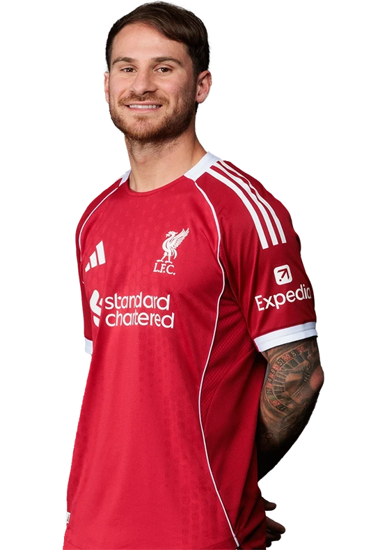 Alexis Mac Allister in Liverpool's current red kit