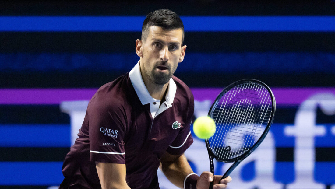 Novak Djokovic returns a shot against Ugo Humbert at the Swiss Indoors Basel on October 28, 2026