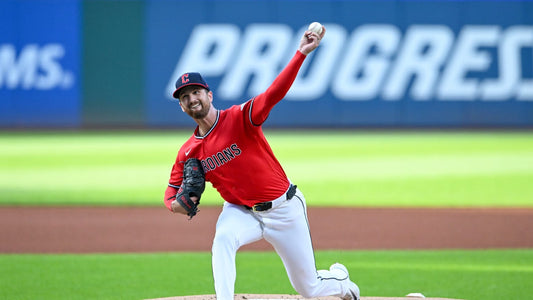 Foster Griffin pitching for Cleveland during the 2026 season