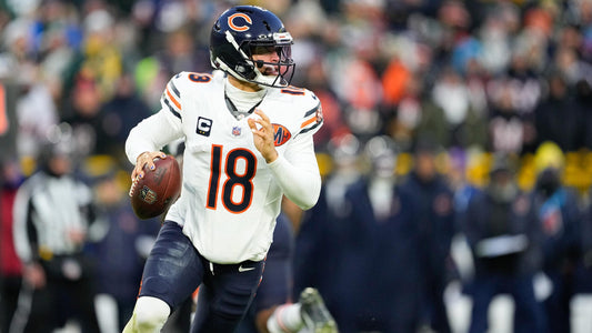 Caleb Williams of the Chicago Bears prepares to throw the football