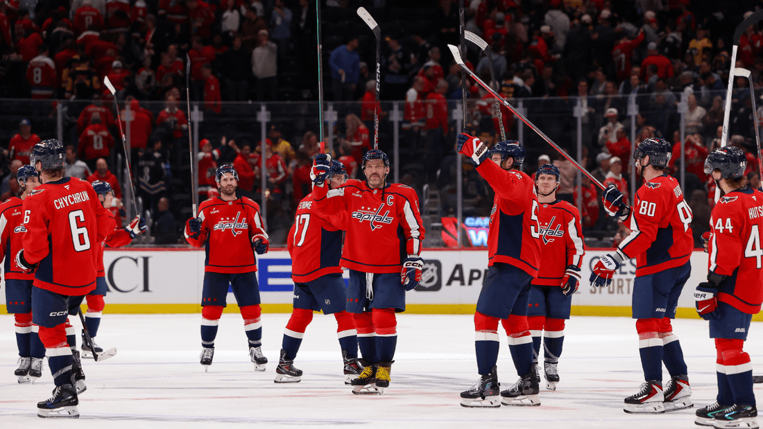 Washington Capitals players celebrating together during the 2026-27 NHL season
